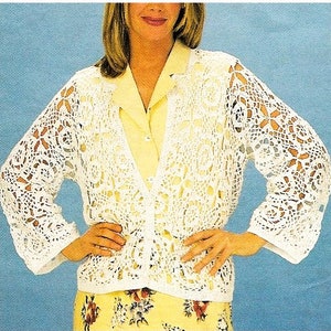 Crochet Lacy Cardigan Pattern PDF Instant Digital Granny Square Cardigan Crochet Pattern Download Summer Lace Cardigan