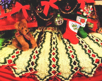 Christmas Tree Skirt Vintage Retro CROCHET PATTERN pdf Easy Quick to Make Heirloom Vintage Xmas Crochet pdf Crochet Pattern Instant Download