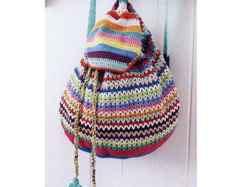Crochet Backpack Pattern PDF Instant Digital Rainbow Backpack PDF Download Cute Backpack