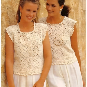 Crochet Pattern Granny Square Sweater PDF Instant Digital Womens Sweater Crochet Pattern Download Tunic Top Set