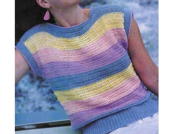 Crop Top CROCHET PATTERN, Beginner Patterns, Summer Crochet Top Pattern, Summer Crochet Patterns, Sweater Pattern, Vintage, pdf pattern