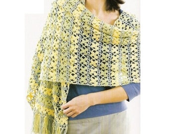 Crochet Wrap Shawl Scarf PATTERN, Crochet Scarf Pattern, Shawl for Women, Top Pattern, Shawl pdf Pattern, PDF Download