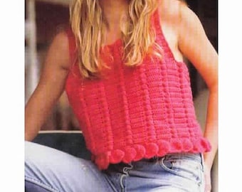 CROCHET Tank Top PATTERN, Square Neck Tank Top, Summer Top, Diy Crochet Singlet, Beach cover-up, Tank Top pdf, Festival Top Instant Download
