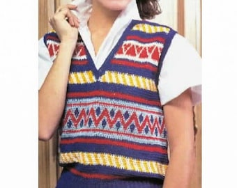 CROCHET Vest PATTERN, Unisex Teenage Boy Women Men's Crochet Pattern, Sleeveless Crochet Cardigan, Sweater, Vest, Digital Patterns, 1980's