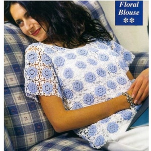 Granny Square PATTERN - Spring Summer CROCHET Patterns Women - Crochet Blouse Pattern - pdf instant digital