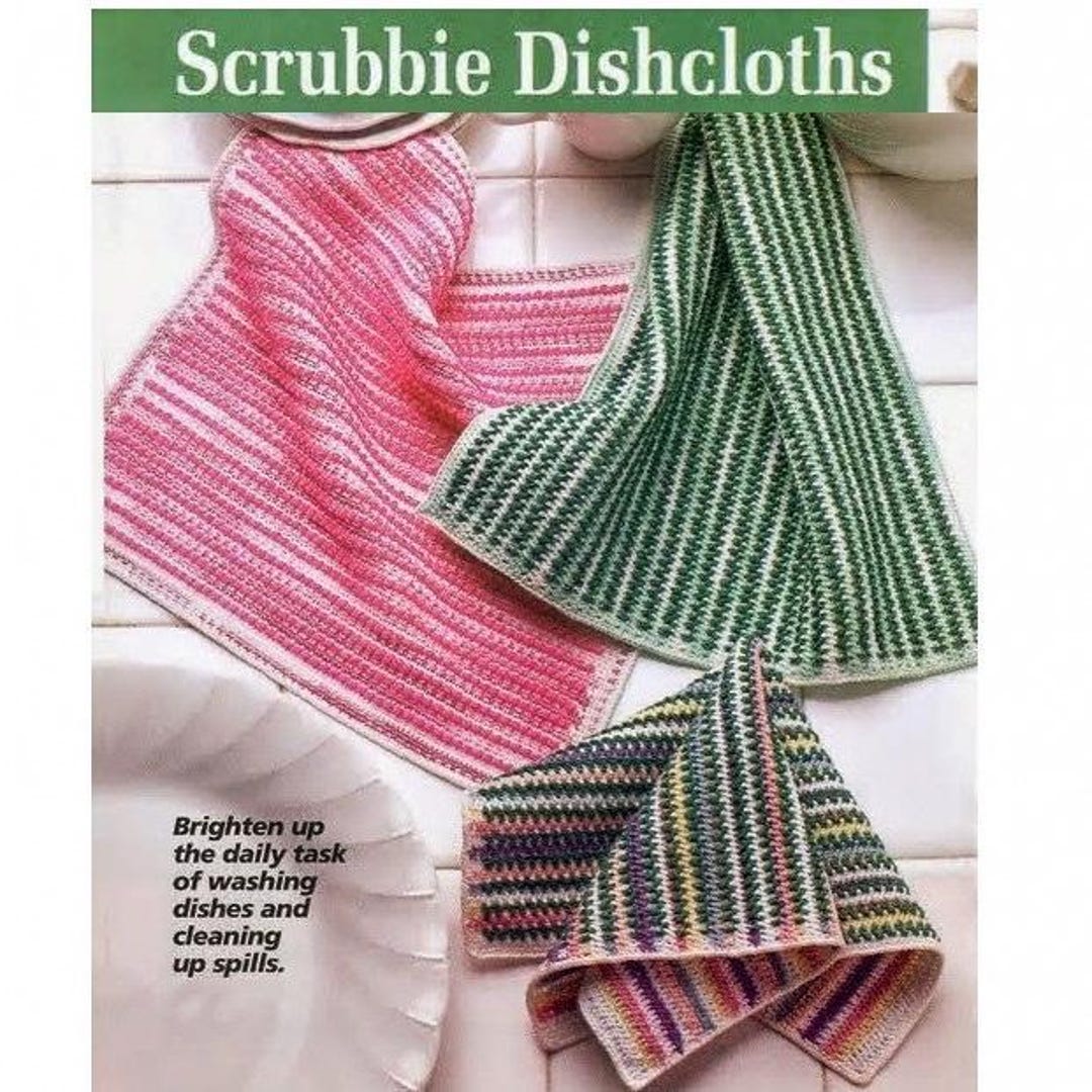 Set of 3 CROCHET Dishcloth PATTERNS, Easy Beginner Dishcloth Pattern ...