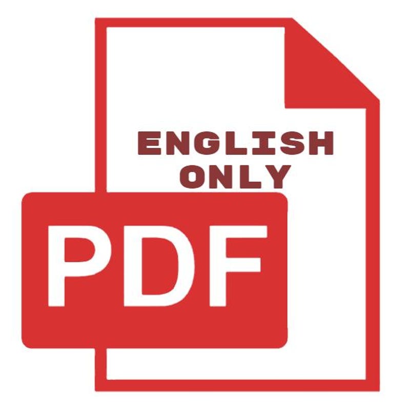 Puede incluir: Un icono PDF rojo con el texto blanco "PDF", superpuesto a un documento blanco con una esquina roja. Encima del icono PDF, las palabras "ENGLISH ONLY" se muestran en rojo oscuro.