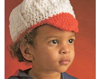 Patrón de crochet para gorra de béisbol de bebé, patrón de crochet para gorra de béisbol, tutorial de crochet para gorra de béisbol, patrones de crochet retro, pdf, solo en inglés