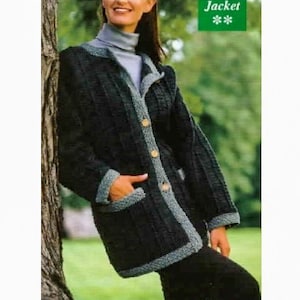CROCHET Button Jacket PATTERN, Straight Jacket Pattern, Cardigan Crochet Pattern, pdf Crochet Pattern, Coat Jacket Women, Instant Download
