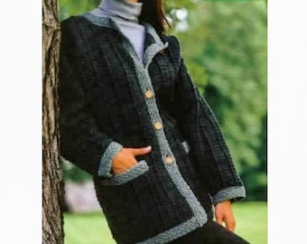 CROCHET Button Jacket PATTERN, Straight Jacket Pattern, Cardigan Crochet Pattern, pdf Crochet Pattern, Coat Jacket Women, Instant Download