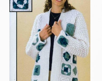 Crochet PATTERN, Crochet Granny Square Cardigan, Crocheted Coat, Crochet PDF Pattern, Women's Sweater, Harry Styles Cardigan