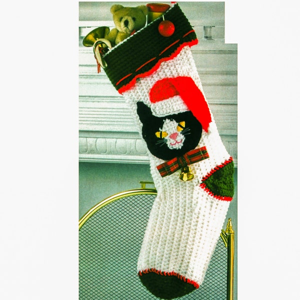 Crochet Pattern - INSTANT PDF DOWNLOAD - Crochet Stocking Pattern - Stocking - Christmas Stocking - Christmas Pattern - Cat Stocking