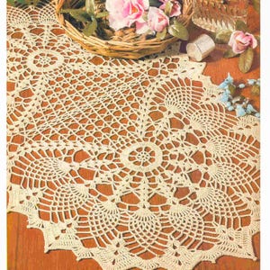 Pineapple Doily Crochet PATTERN, Vintage Thread Crochet Oval Centerpiece, DIY Crochet, pdf Crochet Pattern, Table Runner, Digital Download