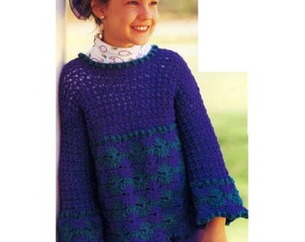 Pullover MUSTER GEHÄKELT, Häkelanleitung für Kleinkind Mädchenpullover , Kleinkind Häkelpullover Muster, Tunika, Pullover, Pullover, pdf nur auf Englisch