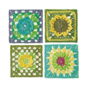CROCHET Granny Square PATTERNS, Granny Square Pattern Flower, 16 Flower Patterns, Gift for Flower Lovers, Afghan Blocks, pdf Patterns