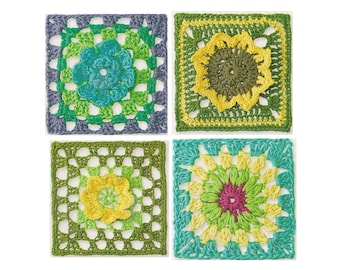 CROCHET Granny Square PATTERNS, Granny Square Pattern Flower, 16 Flower Patterns, Gift for Flower Lovers, Afghan Blocks, pdf Patterns