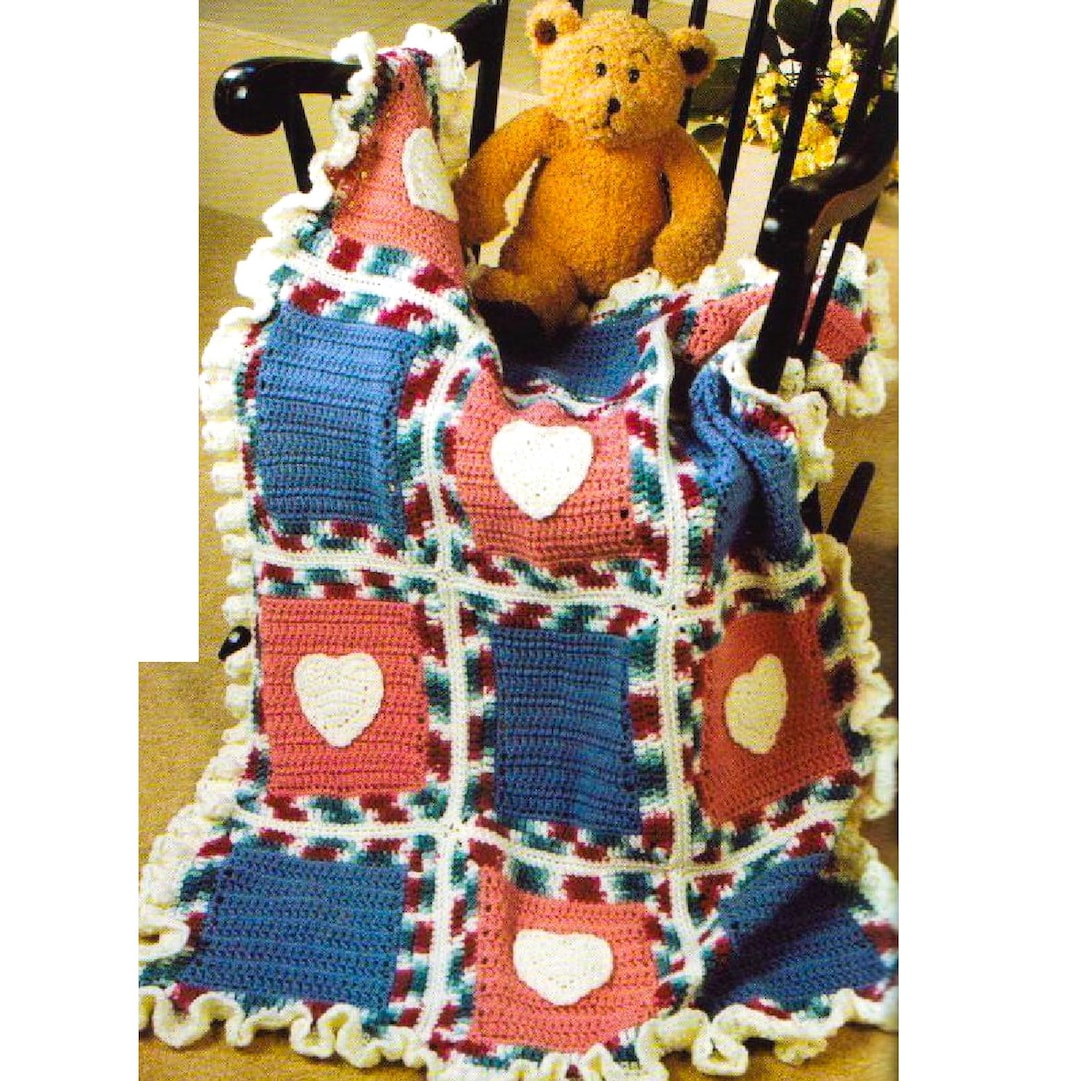 Crochet PATTERN Baby Blanket Heart Crochet Blanket PATTERN Heart Baby