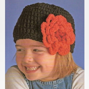 Simple CROCHET Beanie PATTERN, Toddler Beanie Crochet Pattern, Baby Beanie Cap, Crochet Beanie Pattern Child, Flower Hat, pdf, English Only
