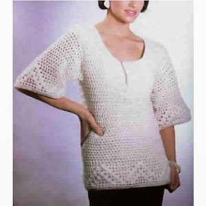 Womens Crochet Top, CROCHET PATTERN, pdf Pattern,  Mesh Jumper Crochet Pattern, Crocheted Sweater, Blouse, Lace Crochet, Digital Download