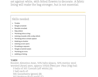 Häkelanleitung Patchwork Tasche Großmutter Quadrat Umhängetasche