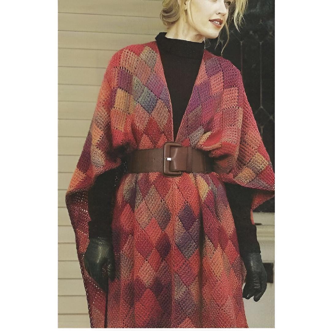 Patrón de chal de crochet en Patrón de poncho de crochet