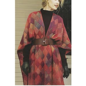 Crochet Shawl Pattern PDF Instant Digital Crochet Poncho Pattern Download Tunisian Crochet Pattern