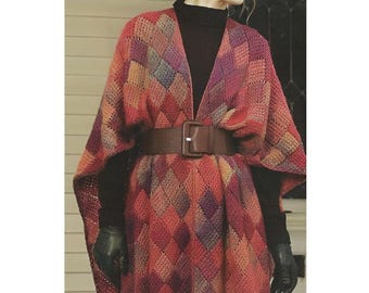 Crochet Shawl Pattern PDF Instant Digital Crochet Poncho Pattern Download Tunisian Crochet Pattern