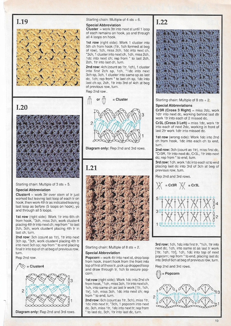 Vintage Crochet Book 100s More Crochet Stitches 1990s Crochet Vintage ...