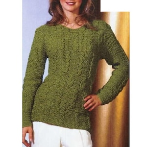 HÄKELANLEITUNG Pullover, Häkelpullover Muster, Damen Langarmtop, Damen Häkelpullover, Vintage Häkeln, pdf Digital Download