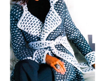 Mosaic Crochet Pattern PDF Instant Digital Crochet Jacket Women Download Crochet Coat Pattern
