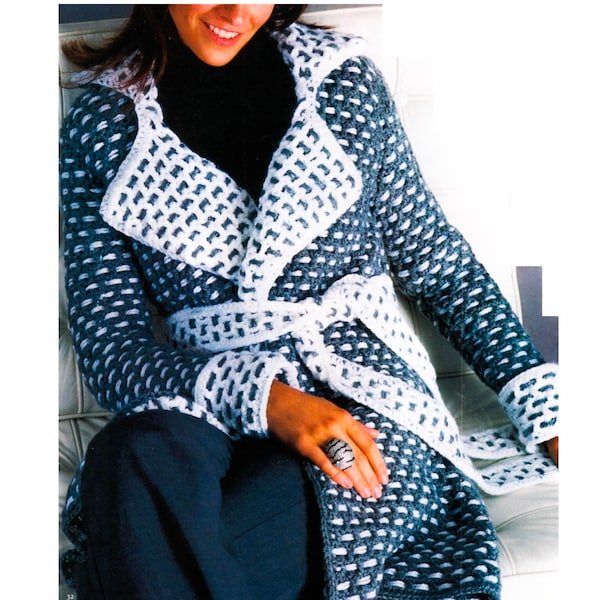 Mosaic Crochet Pattern PDF Instant Digital Crochet Jacket Women Download Crochet Coat Pattern