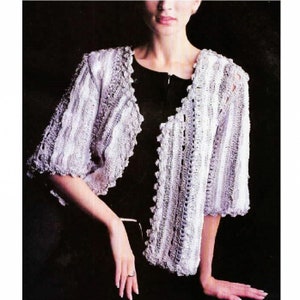 CROCHET PATTERN - Vintage Pattern Crochet Cardigan - Crochet Cardigan Pattern - Sweater Pattern - 3 size - PDF Digital Download