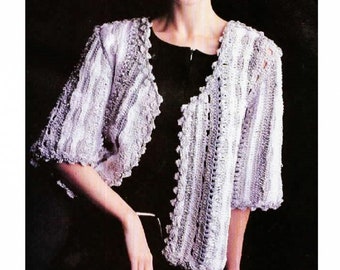 CROCHET PATTERN - Vintage Pattern Crochet Cardigan - Crochet Cardigan Pattern - Sweater Pattern - 3 size - PDF Digital Download