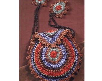 Round Bag CROCHET PATTERN, Boho Crochet Mandala Purse, Simple Bag Crochet Pattern, Crochet Purse, Crochet Handbag, Instant Download