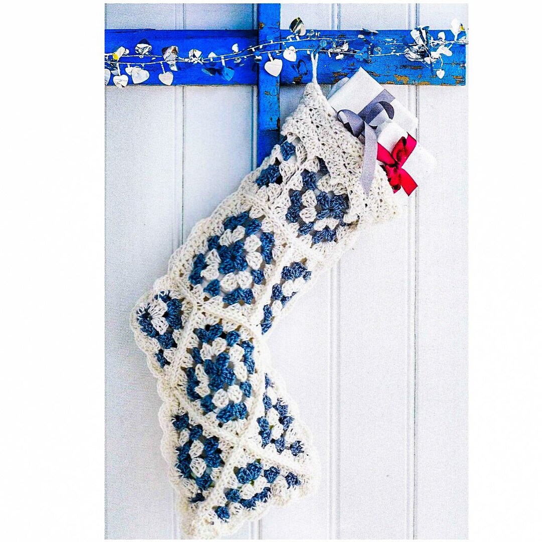 Vintage Crochet Pattern Christmas Stocking PDF Instant Digital Granny ...