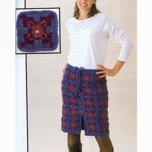 Granny Square CROCHET Patterns, Crochet SKIRT Pattern, How to Make a Skirt Crochet, Vintage Granny Square Crochet Pattern, Digital Download