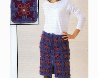 Granny Square CROCHET Patterns, Crochet SKIRT Pattern, How to Make a Skirt Crochet, Vintage Granny Square Crochet Pattern, Digital Download