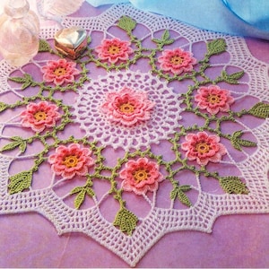 Crochet Doily PATTERN, Multi Color Crochet Doily, Table Mat Pattern, Lacy Crochet Pattern, Home Décor, Vintage Crochet, Instant PDF Doily