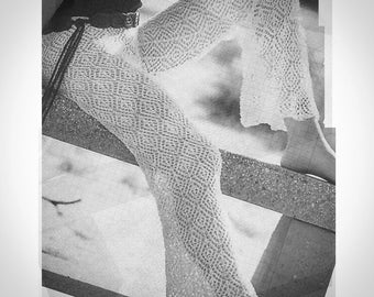 Stylish Knitted Trousers PATTERN - Women Knitted Pants -  Vintage Pants PATTERN Knitting - Summer Knitting Pattern
