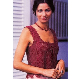 Vintage Crochet Pattern Party Time Top PDF Instant Digital Download 1990s Crochet Crop Top Pattern