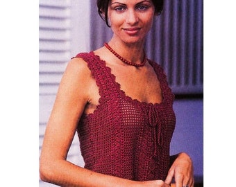 vintage Crochet Pattern Party Time Top PDF Téléchargement numérique instantané des années 1990 Crochet Crop Top Pattern