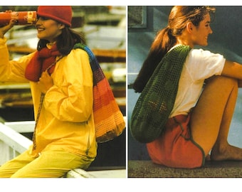 PATRÓN de bolso de playa a crochet - PATRÓN de bolso de mano a crochet - Patrón para bolso hobo - Patrón vintage PDF