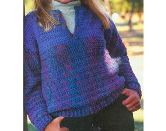CROCHET Pullover Sweater PATTERN, Womens Sweater Crochet Pattern, Crochet Jumper Pattern, Women's Vintage Sweater, pdf Digital Download