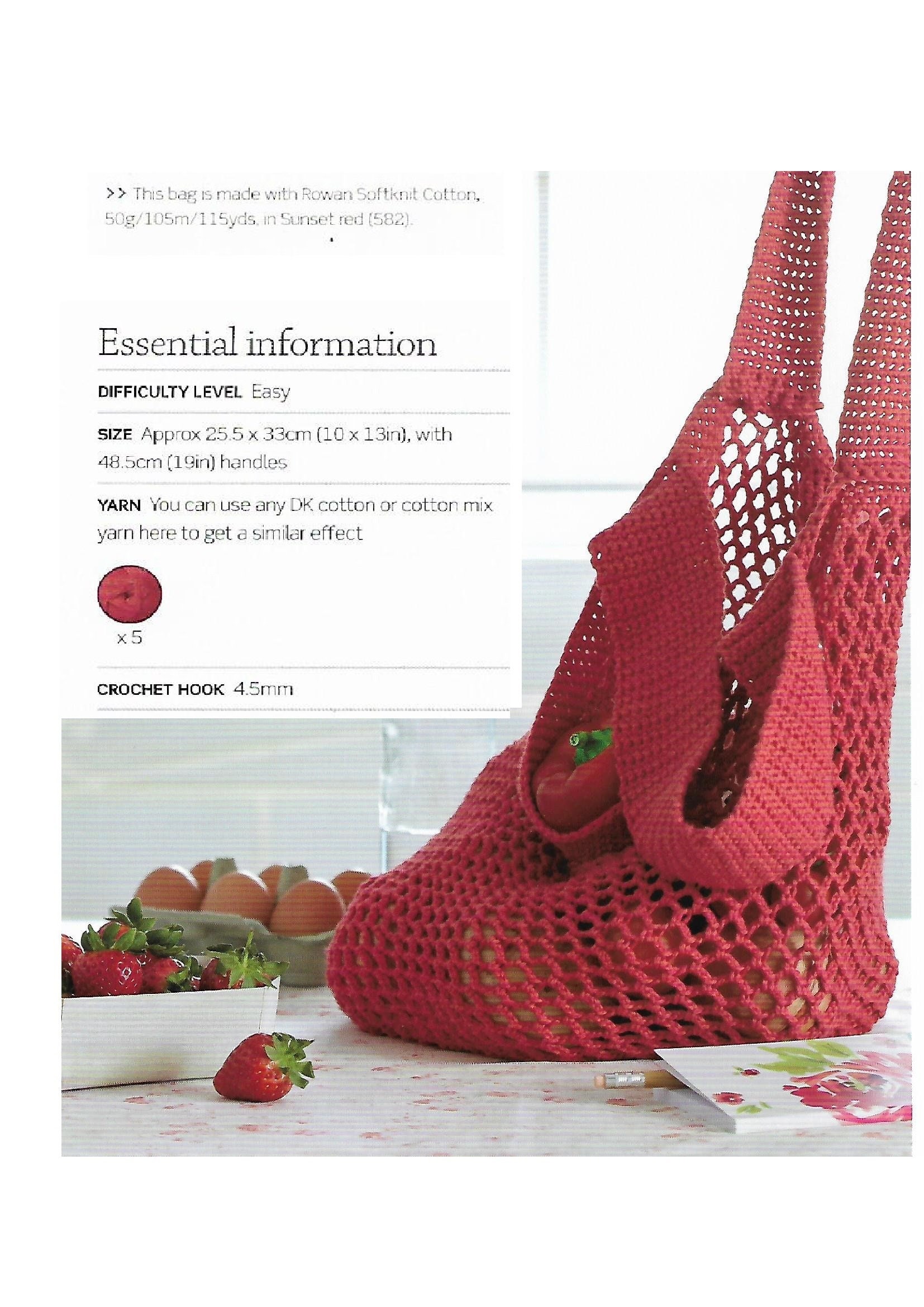 Vintage Crochet Pattern Shopper Bag PDF Instant Digital Super-stretchy shopper Download Carry All Tote