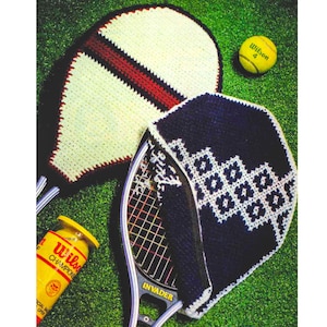 Cover for Tennis Racket - CROCHET PATTERN - Vintage Tennis Racket Covers - Vintage Crochet Pattern - Pattern PDF