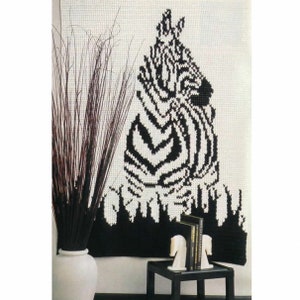 Mosaic CROCHET PATTERN, Overlay Mosaic Crochet Afghan Blanket Pattern, Crochet Zebra Pattern, Charts and Written Pattern, Instant Download
