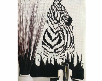 Schema all'uncinetto a mosaico, schema per coperta afgana all'uncinetto a mosaico sovrapposto, schema zebra all'uncinetto, schemi e schemi scritti, download immediato