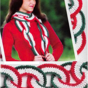 Christmas CROCHET Scarf PATTERN, Crochet Scarf Pattern, Christmas Crochet Gifts, Pdf Instant Digital Download, Vintage Crochet, English Only