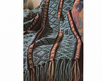CROCHET PATTERN, Mosaic Afghan, Blanket Pattern, Throw, Perfect Gender Neutral Gift for Mother/Father, Daughter/Son, Downloadable PDF File