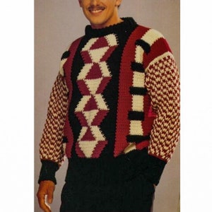CROCHET Graphic Sweater PATTERN, Crochet Pattern Mens Sweater, Crochet Jumper Sweater, Crochet Pullover, Jumper, pdf Instant Download